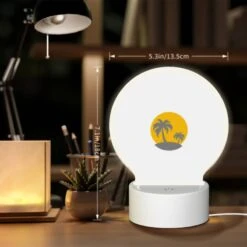 Round Acrylic Night Light, A Yellow Sun With Two Palm Trees In The Background. 7 Round Acrylic Night Light, A Yellow Sun With Two Palm Trees In The Background. -Pattern Night Light f59d12f7305d9fb0b904135fbe2ecc9e3a71bf45