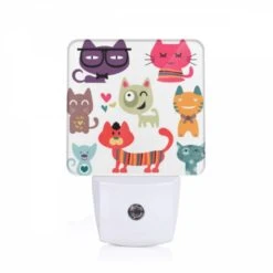 Night Light, A Collection Of Cute Cat Cartoons.