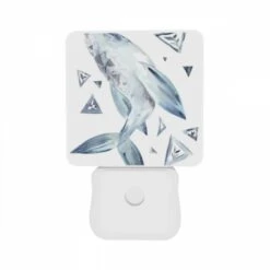 Night Light Set Of 2, A Blue And White Whale With A Triangle On Its Side. 10 Night Light Set Of 2, A Blue And White Whale With A Triangle On Its Side. -Pattern Night Light f670464e2c30c2e62aa75352e4d73116e48fd0ff