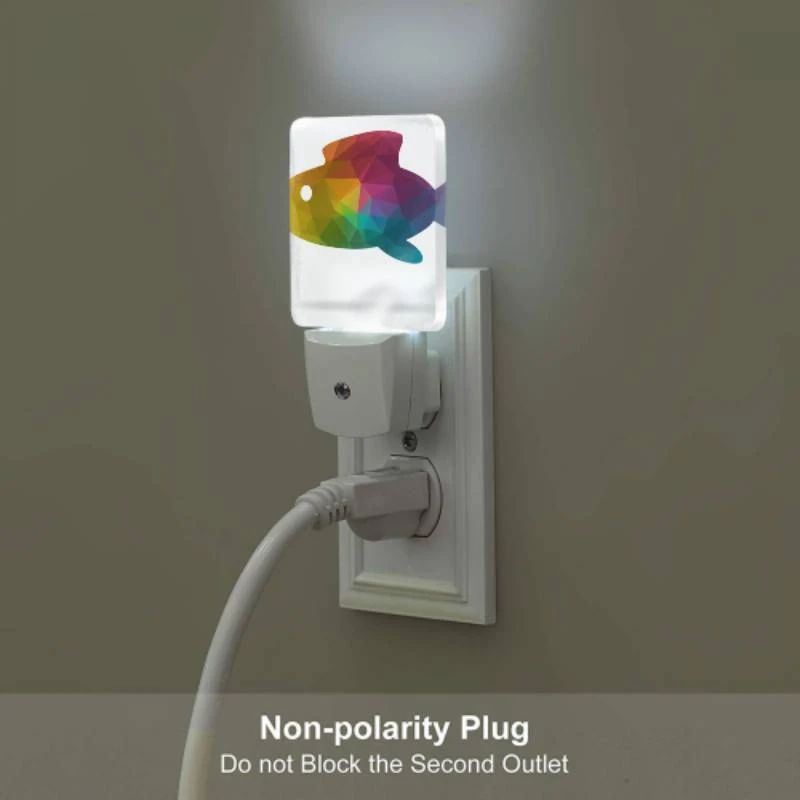 Night Light Set of 2, A fish is shown in a rainbow of colors. Night Light Set Of 2, A Fish Is Shown In A Rainbow Of Colors. -Pattern Night Light f6f7addc97a69c6361dd3d3a843ad28ef325d568