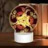 Round Acrylic Night Light, A Colorful Flower Design With Yellow