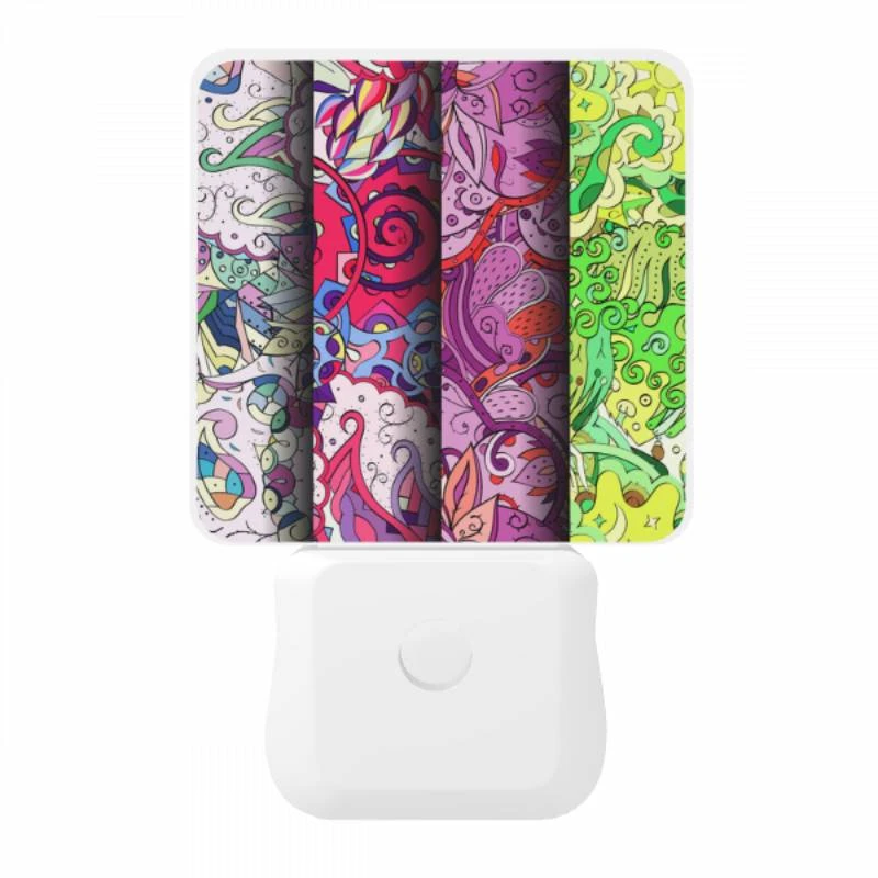 Night Light, Three colorful designs are displayed on a row. Night Light, Three Colorful Designs Are Displayed On A Row. -Pattern Night Light f75dac0e5e3e08fdd8b0c66ad69ba66cf8713553