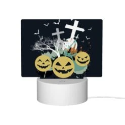 Rectangular Acrylic Night Light, A Black And White Image Of Halloween Decorations. 11 Rectangular Acrylic Night Light, A Black And White Image Of Halloween Decorations. -Pattern Night Light f774ab916bf3e4595a9dcaa2fa1769bc98a38f24