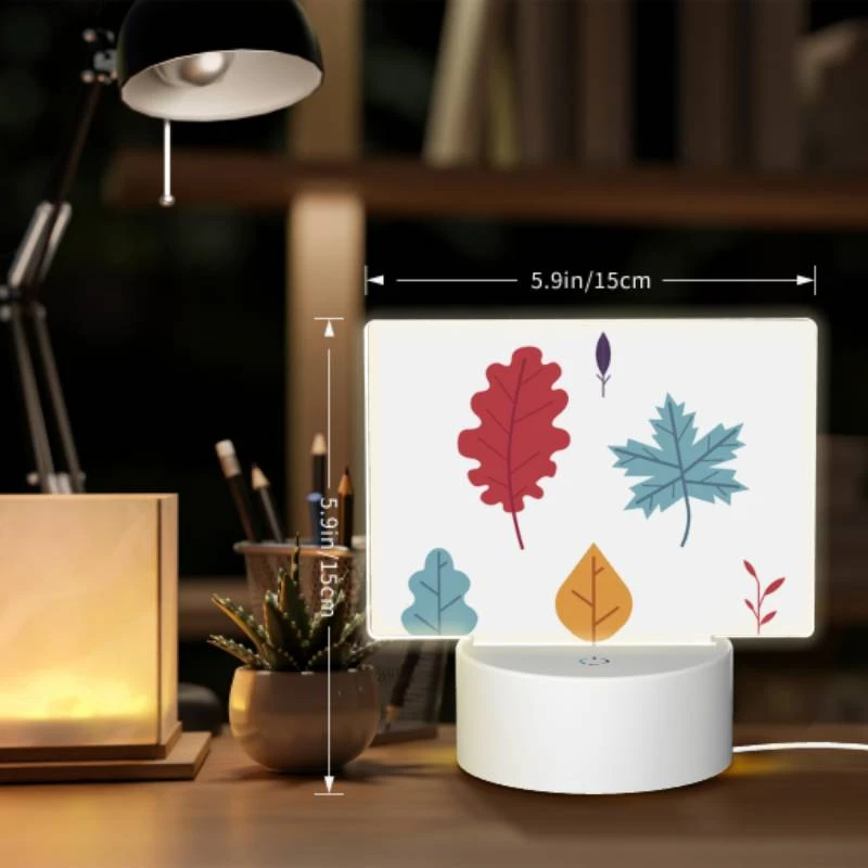 Rectangular Acrylic Night Light, Six different colored leaves are shown in a row. Rectangular Acrylic Night Light, Six Different Colored Leaves Are Shown In A Row. -Pattern Night Light f7ad51feba832d339a8c406842afca91bd303852