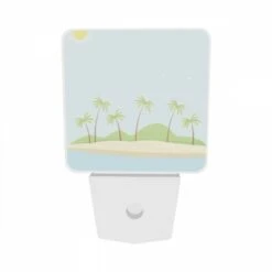 Night Light Set Of 2, A Beautiful Beach Scene With Palm Trees And A Sunny Sky. 8 Night Light Set Of 2, A Beautiful Beach Scene With Palm Trees And A Sunny Sky. -Pattern Night Light f7b10ca9b9354a5b28a051a8c94e952b4b7cb3ae