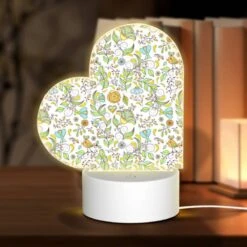 Love Acrylic Night Light, A Colorful Floral Pattern With Yellow