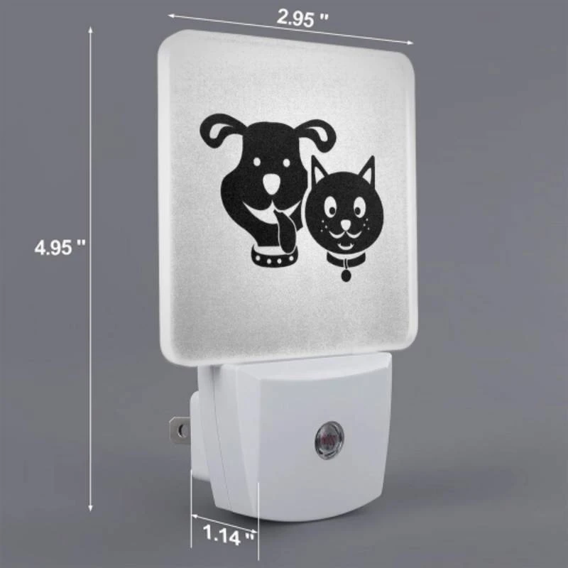 Night Light, A black and white dog and a black cat are sitting next to each other. Night Light, A Black And White Dog And A Black Cat Are Sitting Next To Each Other. -Pattern Night Light f83ae763a65d603291aa191ce9d7c2ef902403f1