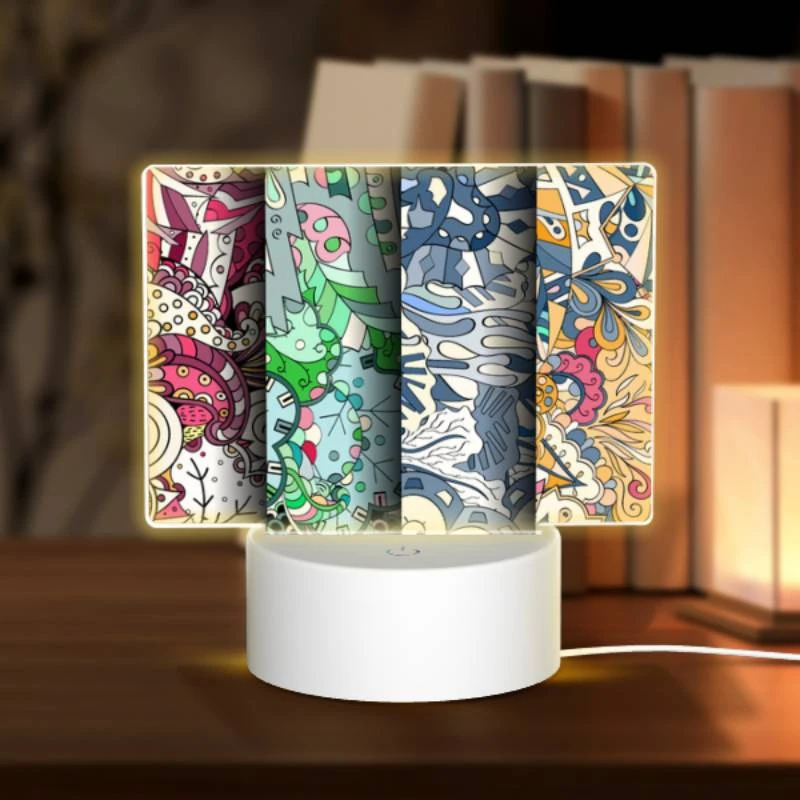 Rectangular Acrylic Night Light, Four different colored designs of a clock. Rectangular Acrylic Night Light, Four Different Colored Designs Of A Clock. -Pattern Night Light f85f4537e42cb41eed384b992c67b89853b9a115