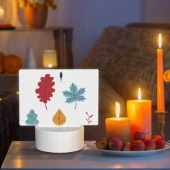 Rectangular Acrylic Night Light, Six Different Colored Leaves Are Shown In A Row. 8 Rectangular Acrylic Night Light, Six Different Colored Leaves Are Shown In A Row. -Pattern Night Light f87f0f4bf79155843e5535392567f5267cc1e354