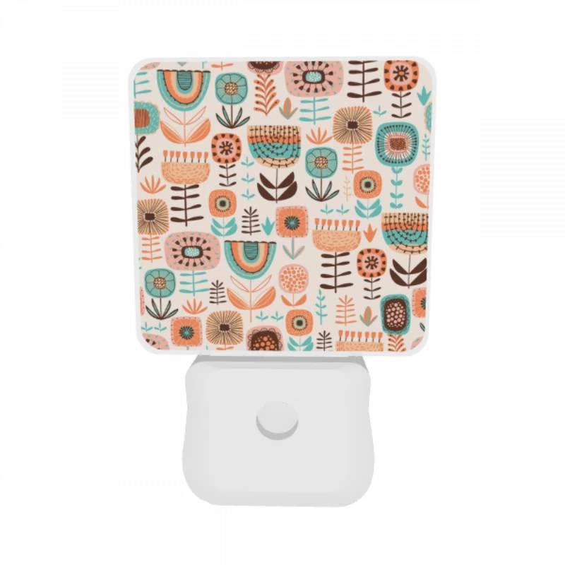 Night Light Set of 2, A colorful floral pattern with orange Night Light Set Of 2, A Colorful Floral Pattern With Orange -Pattern Night Light f896d1ac0e05425dd99964d08cce1b18b100d649