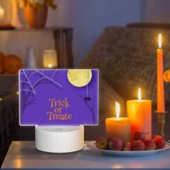 Rectangular Acrylic Night Light, A Spooky Halloween Scene With A Spider Hanging From A Tree And A Full Moon In The Background. 8 Rectangular Acrylic Night Light, A Spooky Halloween Scene With A Spider Hanging From A Tree And A Full Moon In The Background. -Pattern Night Light f8cf58c24c587bb9a2b7df05bb1b14b9905fc89f