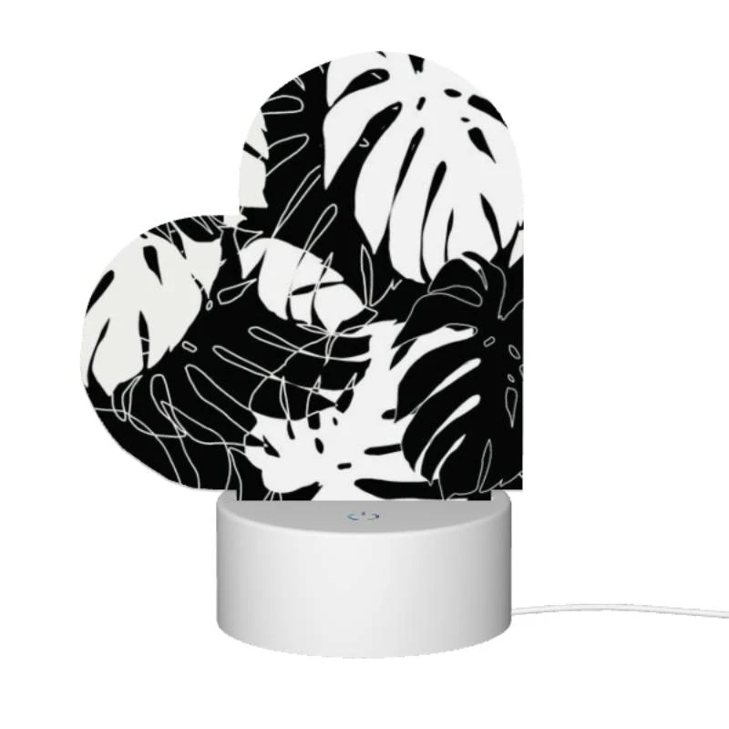 Love Acrylic Night Light, A black and white image of a plant with a lot of leaves. Love Acrylic Night Light, A Black And White Image Of A Plant With A Lot Of Leaves. -Pattern Night Light f984f913e971b49f1f98ae63f7587b031525db56