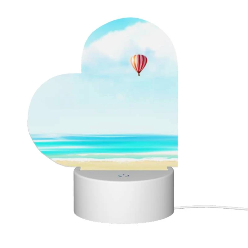 Love Acrylic Night Light, Three hot air balloons flying over the ocean. Love Acrylic Night Light, Three Hot Air Balloons Flying Over The Ocean. -Pattern Night Light f9a7e67fe1b87bc3b6639f09c232874d8a07c68d