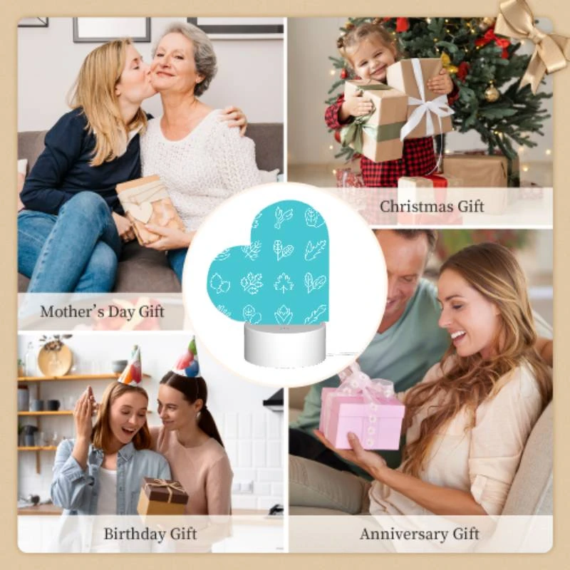 Love Acrylic Night Light, A collection of leaves and flowers in black and white. Love Acrylic Night Light, A Collection Of Leaves And Flowers In Black And White. -Pattern Night Light f9d766ed33b0c7b98557215045d099e2fed42833