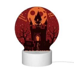Round Acrylic Night Light, A Poster Advertising A Halloween Party. -Pattern Night Light f9fe67645a4b9eafc1da7d588b8c78de44bd997a