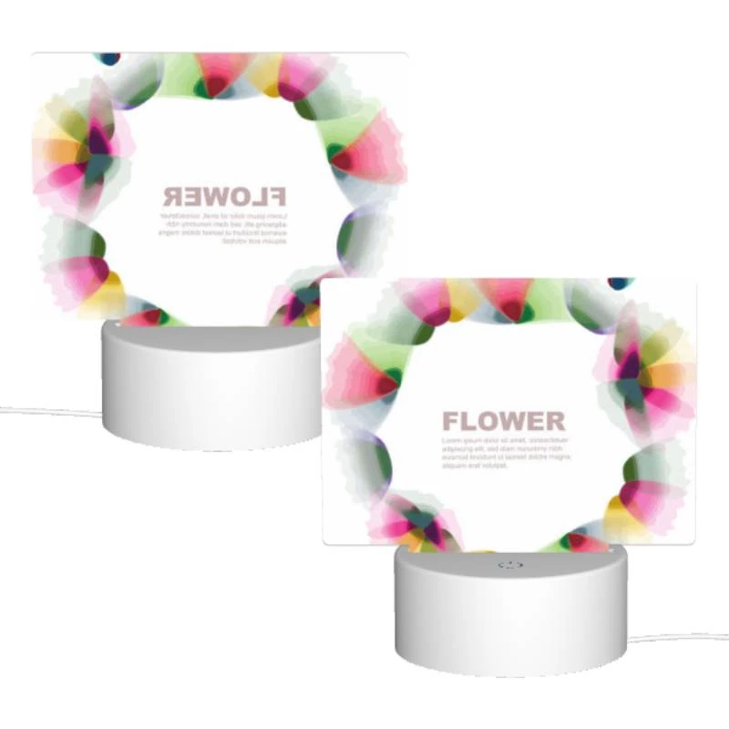 Rectangular Acrylic Night Light, A colorful circle with the word "Flower" written in it. Rectangular Acrylic Night Light, A Colorful Circle With The Word "Flower" Written In It. -Pattern Night Light fa89058d723339d30a74d574b06b6f3e0826ef16
