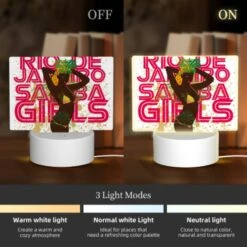 Rectangular Acrylic Night Light, A Woman Wearing A Grass Skirt And A Headband Poses For A Picture. 4 Rectangular Acrylic Night Light, A Woman Wearing A Grass Skirt And A Headband Poses For A Picture. -Pattern Night Light faa58ea28423fd6070bcec196d3ff2fd936090e8