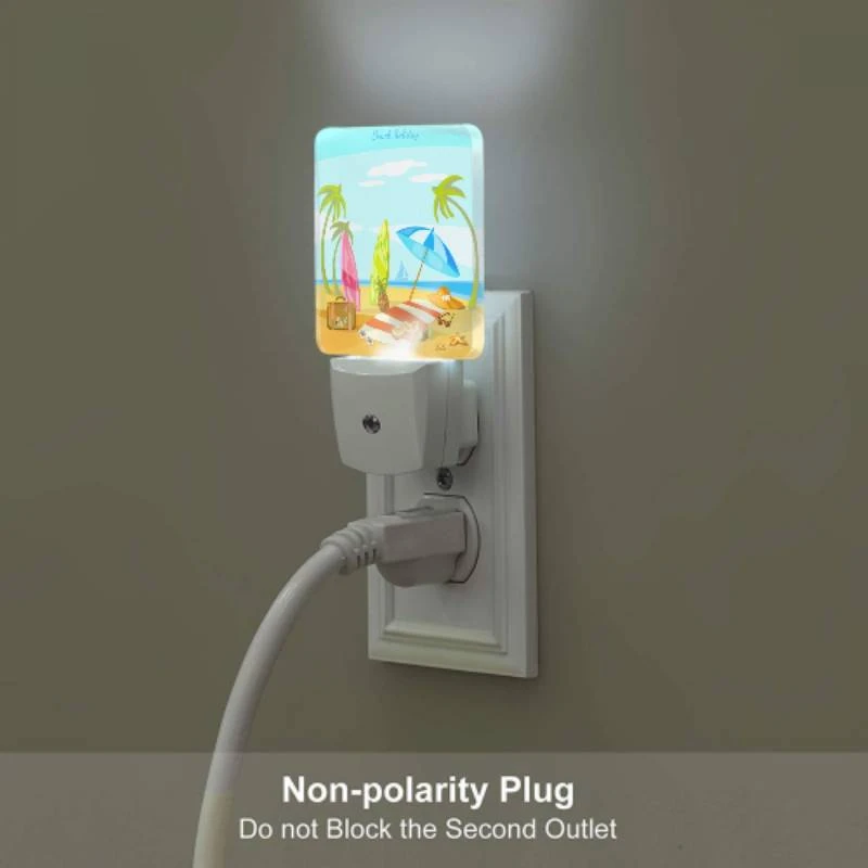 Night Light, A colorful beach scene with a suitcase Night Light, A Colorful Beach Scene With A Suitcase -Pattern Night Light fbb47f22a2389c741b2e6839c852ec0f71122188