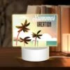 Rectangular Acrylic Night Light, A Colorful Beach Scene With Palm Trees And A Sunny Sky. 2 Rectangular Acrylic Night Light, A Colorful Beach Scene With Palm Trees And A Sunny Sky. -Pattern Night Light fbb9a939243ab853c7ef19cd06c3bec133ad0d0e