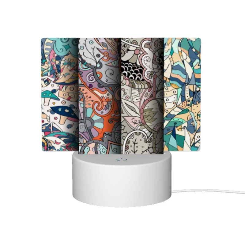 Rectangular Acrylic Night Light, Four different colored designs of leaves and flowers. Rectangular Acrylic Night Light, Four Different Colored Designs Of Leaves And Flowers. -Pattern Night Light fbff3b170f7d6a1c4a5511dffa3e8d3912b606fd