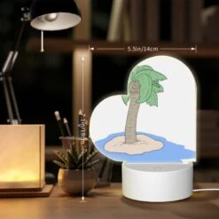 Love Acrylic Night Light, A Cartoon Drawing Of A Palm Tree On A Small Island. -Pattern Night Light fc1ebfd26b094ac70610ae665ea673931d345311
