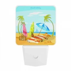 Night Light, A Colorful Beach Scene With A Suitcase 9 Night Light, A Colorful Beach Scene With A Suitcase -Pattern Night Light fc27329faaa3dc6c269be6ecd79cf8c8fe1ffef2