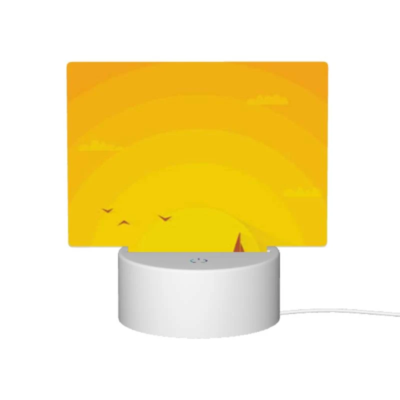 Rectangular Acrylic Night Light, A boat is sailing on the water with a beautiful sunset in the background. Rectangular Acrylic Night Light, A Boat Is Sailing On The Water With A Beautiful Sunset In The Background. -Pattern Night Light fc488a81f2c72dccfb5953c84e3cdf458e0b75c3