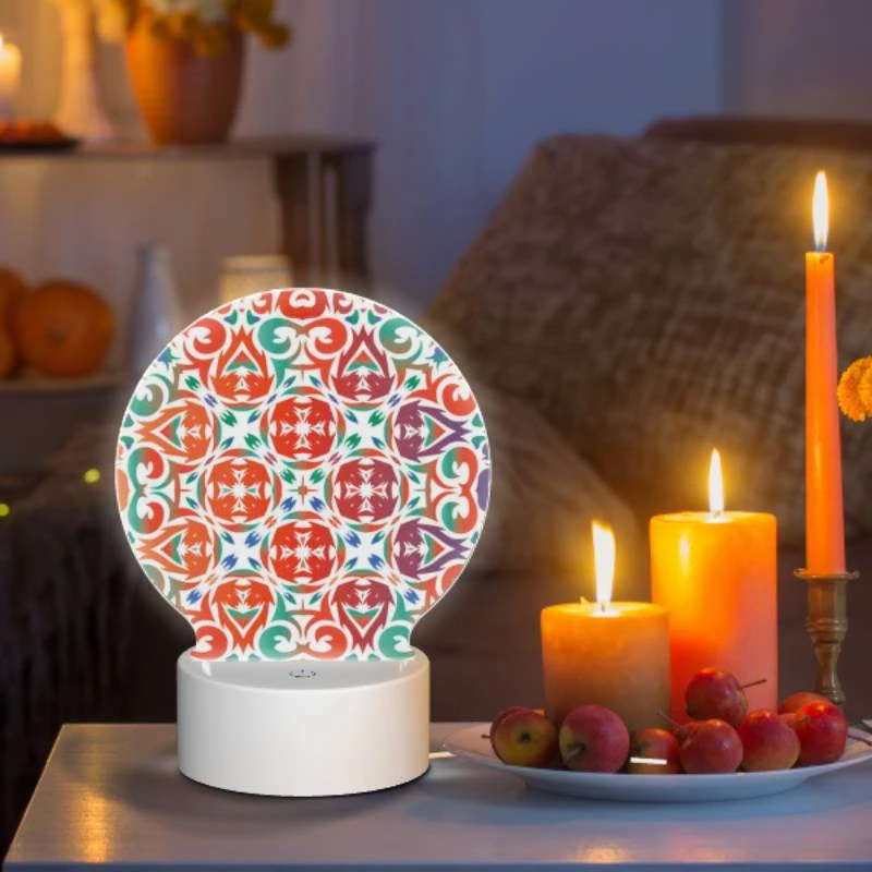 Round Acrylic Night Light, A colorful design with a circle in the center. Round Acrylic Night Light, A Colorful Design With A Circle In The Center. -Pattern Night Light fc5802848766d23e814f332f746a77fefe4962f5