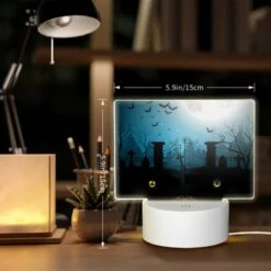 Rectangular Acrylic Night Light, A Halloween Scene With A Moon 7 Rectangular Acrylic Night Light, A Halloween Scene With A Moon -Pattern Night Light fc61aeac9c8976adba80fe2cb07acd49f5b217f2