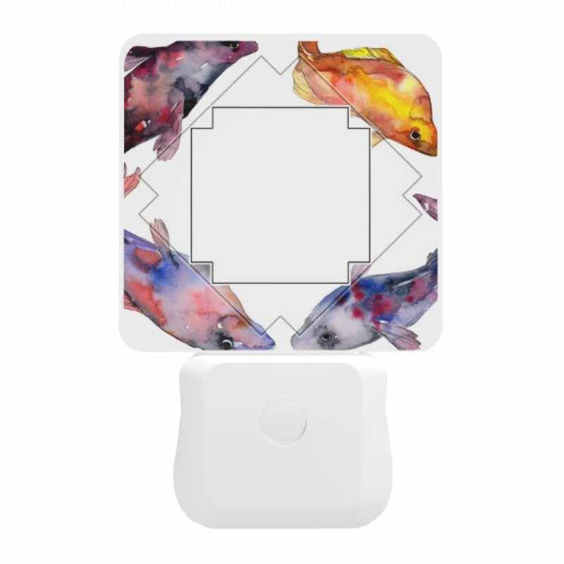 Night Light, A group of fish are swimming around a circle. Night Light, A Group Of Fish Are Swimming Around A Circle. -Pattern Night Light fd9d2635286be5195527b181fbfb9805050f902b