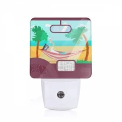 Night Light, A Man Is Laying On A Hammock In Front Of A Car