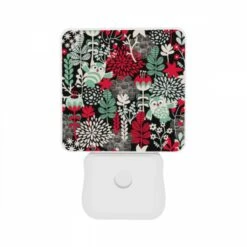 Night Light Set Of 2, A Colorful Floral Pattern With A Bird And A Red Apple. 10 Night Light Set Of 2, A Colorful Floral Pattern With A Bird And A Red Apple. -Pattern Night Light fdad5bf0377d7ed190ab2ff976fa372a5069199a