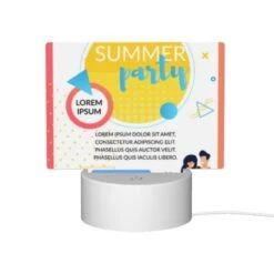 Rectangular Acrylic Night Light, A Poster Advertising A Summer Party. 11 Rectangular Acrylic Night Light, A Poster Advertising A Summer Party. -Pattern Night Light fdb67520d3729bdf18470a4e8cb86364f7876c6f