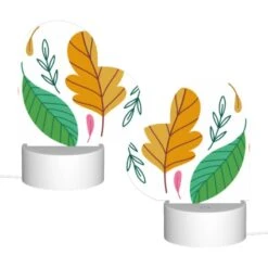Love Acrylic Night Light, A Colorful Leaf With A Pink Stem. -Pattern Night Light fdc774f5f583eb9badd3d37ecc8a7c4794951c25