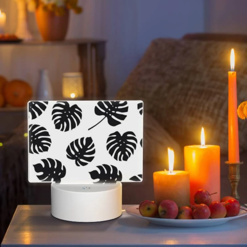 Rectangular Acrylic Night Light, A pattern of leaves on a white background. Rectangular Acrylic Night Light, A Pattern Of Leaves On A White Background. -Pattern Night Light fe0728c0b46ebbd622810c950606a27864866a1f