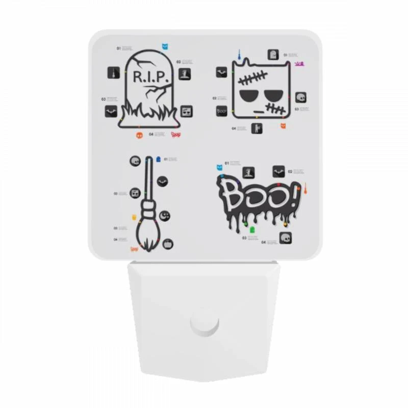 Night Light, Four different Halloween themed stickers are shown. Night Light, Four Different Halloween Themed Stickers Are Shown. -Pattern Night Light ffbab7ac592b50c0828d2fe94790496247550e02